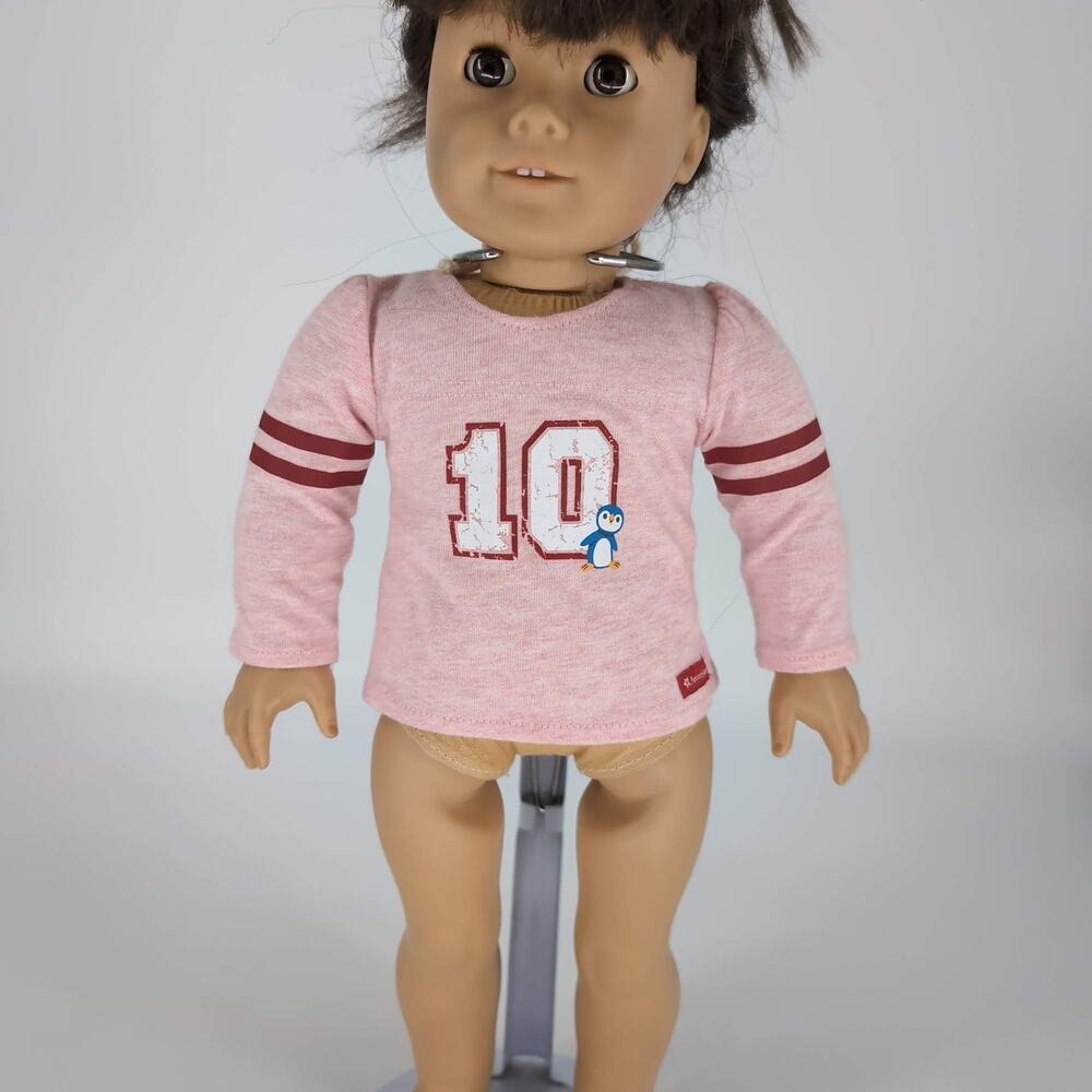 American Girl Pink Holiday Penguin 2016 Retired Pajama Top for 18" Dolls - GUC